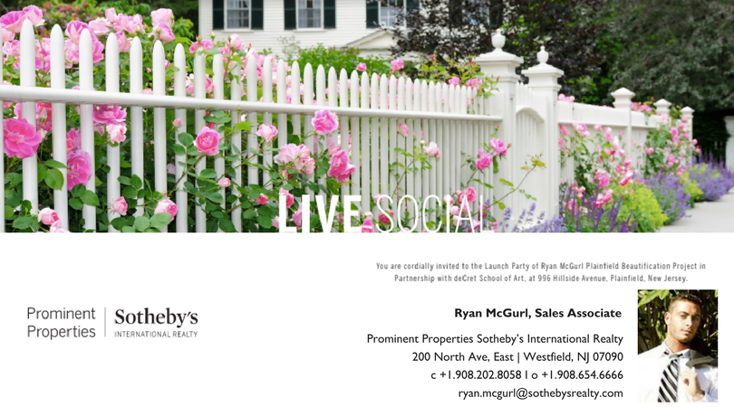 Ryan McGurl, Sales Associate of Prominent Properties Sotheby’s International Realty partners with duCret School of Art to form “The Ryan McGurl Plainfield Beautification Project”